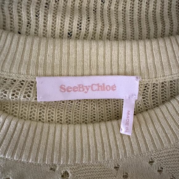 See by Chloe Open Knit Sweater Young Green - Picture 10 of 11